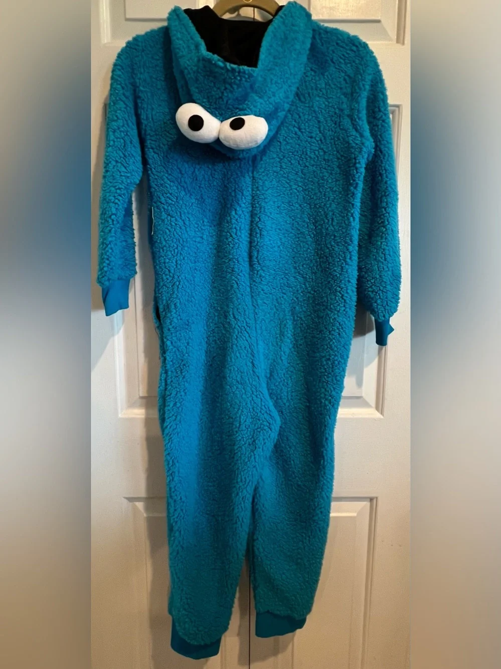 Cookie 🍪 Monster-  One-Piece Zip Up Costume w Patch & Hood w Eyes, Pajamas